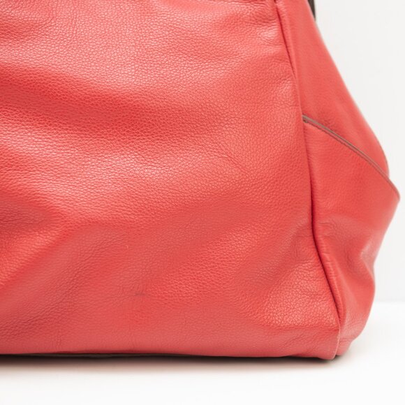 Kooba Shoulder Bag Pebbled Leather Convertible Side Panels Red - Picture 8 of 16